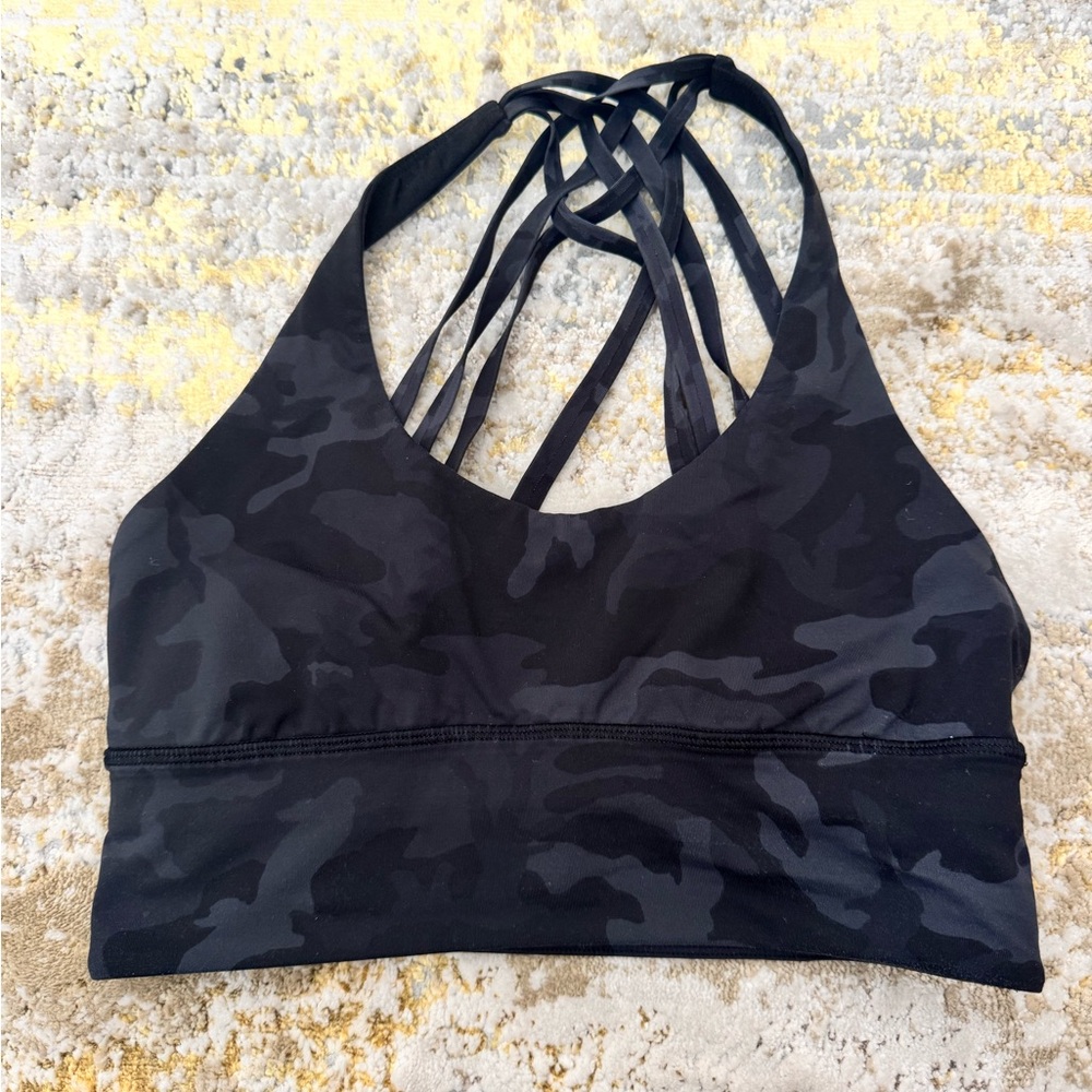 Lululemon Athletica Black Camo Sports Bra